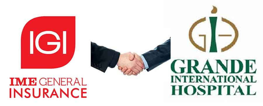 स्वास्थ्य बिमामा आक्रामक बन्दै: आइएमई जनरल इन्स्योरेन्स,  ग्राण्डी हस्पिटलसंग क्यास लेस सेवा प्रदान सम्झौता
