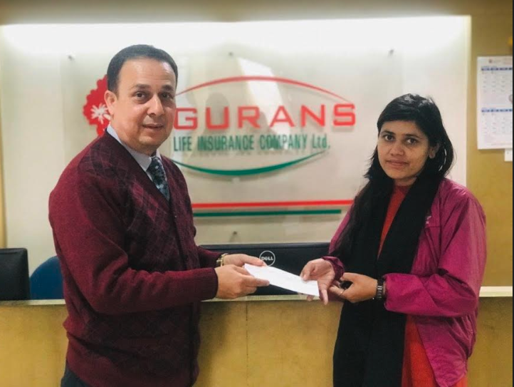 गुँरास लाईफद्धारा मृत्यु दावी वापतको दावीभुक्तानी रकम हस्तान्तरण