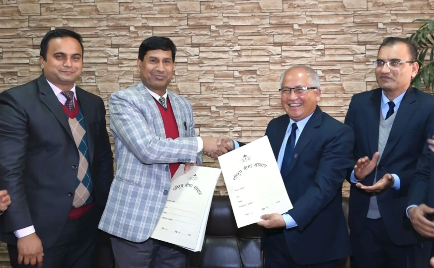राष्ट्रिय बीमा संस्थान र नेपाल पुर्नबीमा कम्पनी बीच सम्झौता
