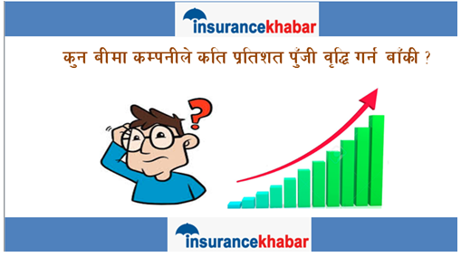 कुन बीमा कम्पनीले कति प्रतिशत पुँजी वृद्धि गर्न बाँकी ?