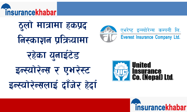 ठुलो मात्रामा हकप्रद निष्काशन  प्रक्रियामा रहेका युनाईटेड इन्स्योरेन्स र एभरेस्ट इन्स्योरेन्स लाई दाँजेर हेर्दा