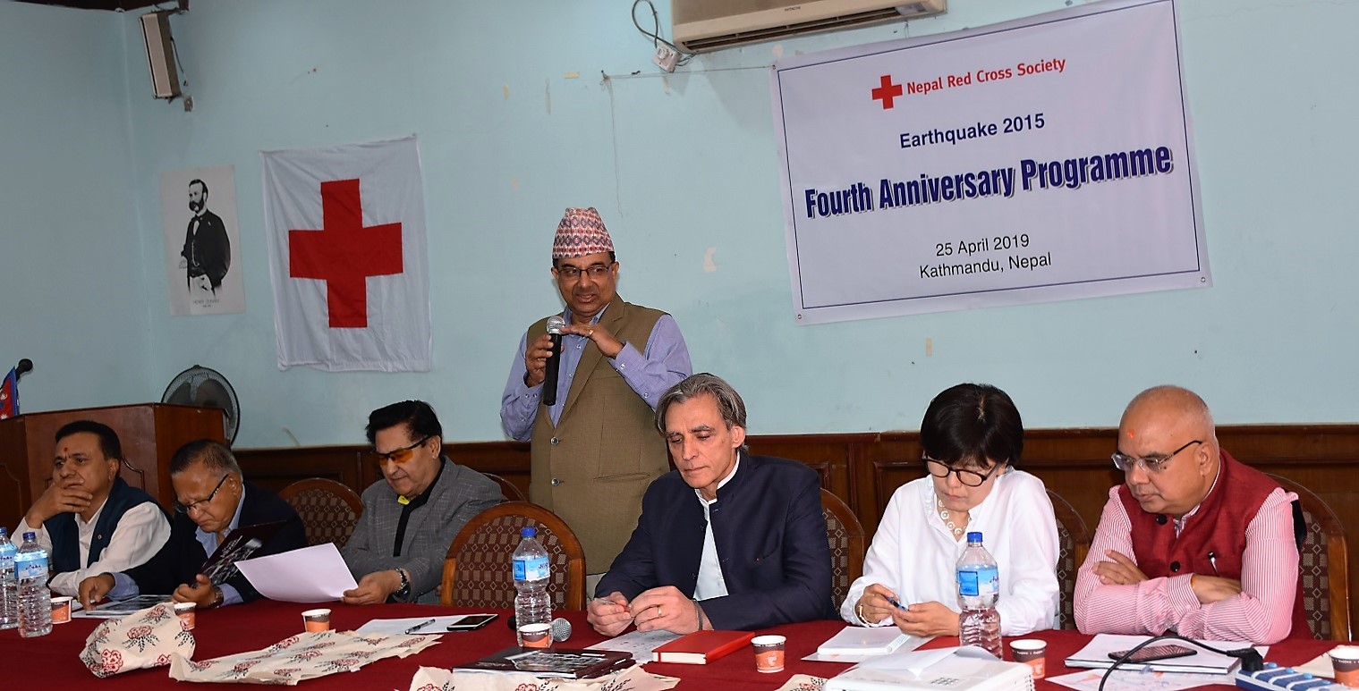 भुकम्पको ४ वर्षमा रेडक्रसको पुनर्लाभ गतिविधिको प्रगति उत्साहजनक