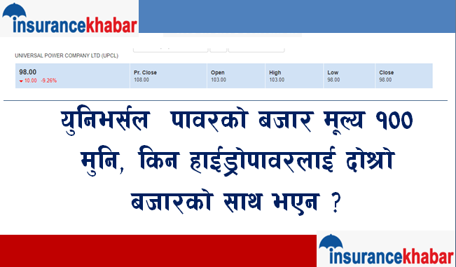 युनिभर्सल पावरको बजार मूल्य १०० मुनि, किन हाईड्रोपावरलाई दोश्रो बजारको साथ भएन ?
