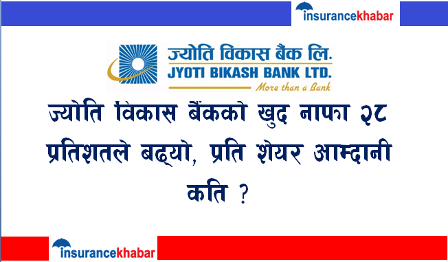 ज्योति विकास बैंकको खुद नाफा २८ प्रतिशतले बढ्यो, प्रति शेयर आम्दानी कति ?