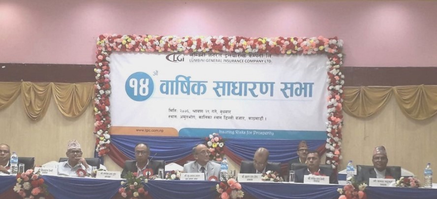 लुम्बिनी जनरलको साधारणसभा सम्पन्न, २०% हकप्रद प्रस्ताव पारित