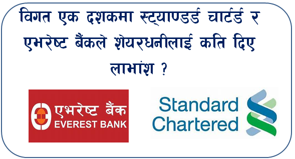 विगत एक दशकमा स्ट्याण्डर्ड चार्टर्ड र एभरेष्ट बैंकले शेयरधनीलाई कति दिए लाभांश ?