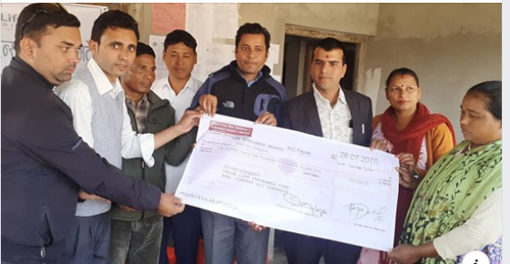 यूनियन लाइफद्धारा मृत्यु दाबी रकम हस्तान्तरण