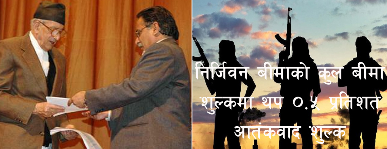 विस्तृत शान्ति सम्झौताको १३ वर्ष पूरा, निर्जिवन बीमामा अझै ०.५ प्रतिशत आतंकवाद शुल्क