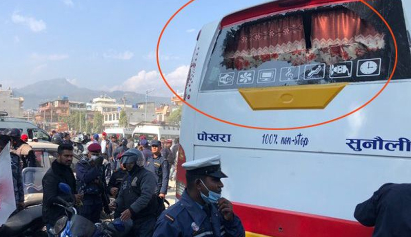 पोखरास्थित नेकपाको सभास्थलमा बिस्फोट, प्रचण्डले सम्बोधन गर्ने सभा बिथोल्ने प्रयास