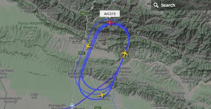 मौषम नखुल्दा पाँच जहाज आकाशमै अल्झिए