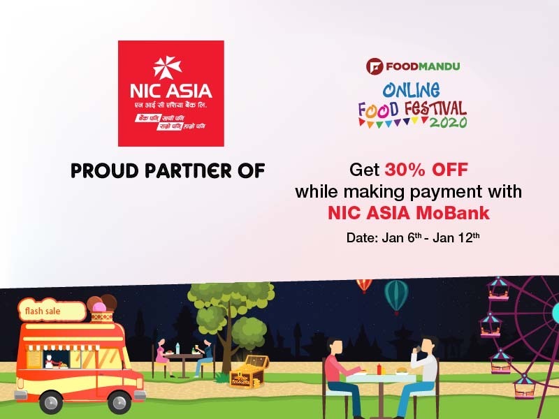 एनआईसी एशियाका ग्राकहले फुडमान्डुमा ३०% सम्म छुट पाउने