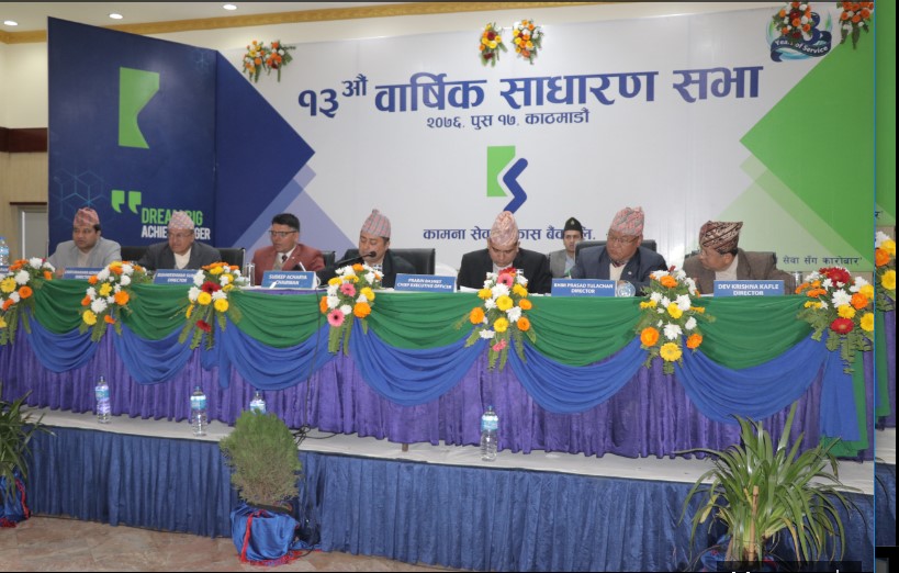 कामना सेवा विकास बैंकको ६.८% लाभांश पारित