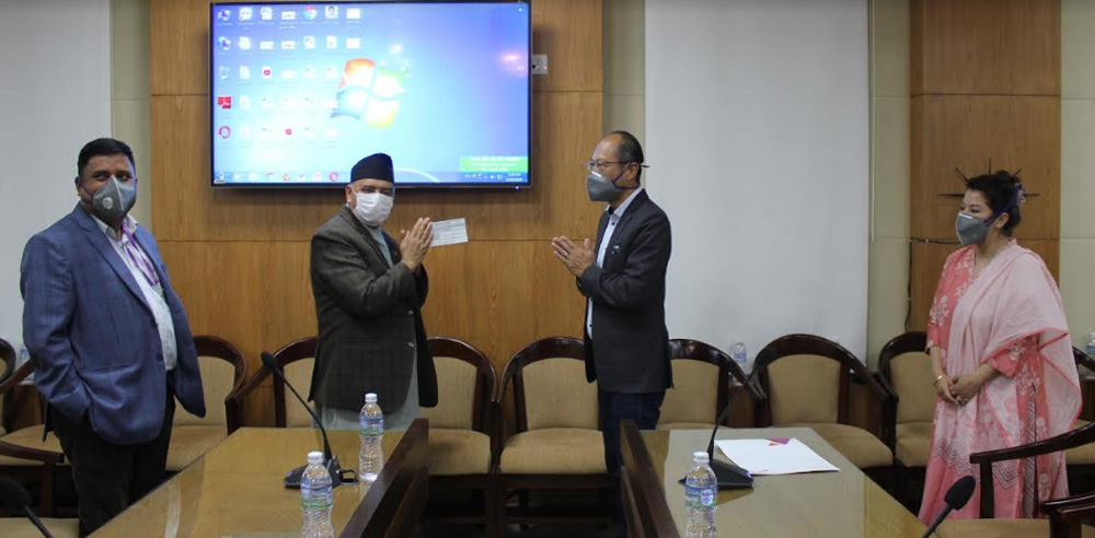 कोरोना उपचार कोषमा एनसेलद्वारा १० करोड सहयोग