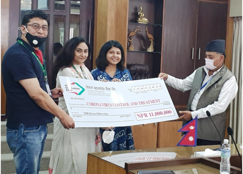 नेपाल बंगलादेश बैंकद्धारा कोरोना रोकथाम तथा नियन्त्रण कोषमा सहयोग