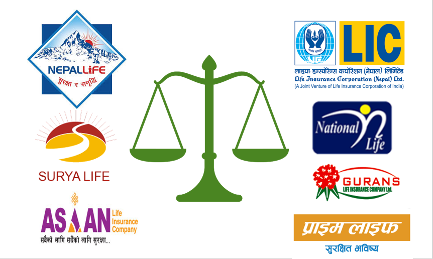 नेप्सेमा कारोवार हुने ७ जीवन बीमा कम्पनीहरुलाई एकै ठाउँमा दाँजेर हेर्दा, को अगाडि ?