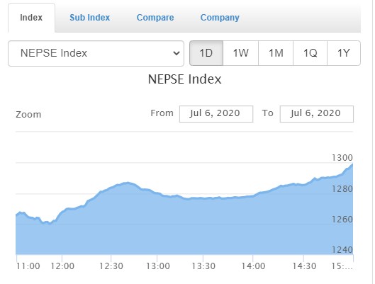 ३३ अंकले बढ्यो नेप्से, म्युचअल फण्ड बाहेक सबै समूहमा छायो हरियाली