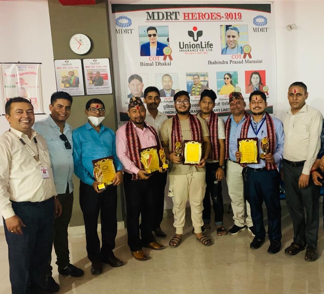 Three agents of Union Life Nepalgunj honoured