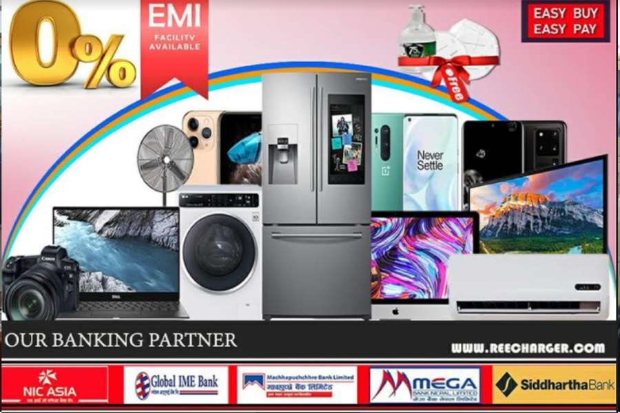 रिचार्जरले शुन्य % व्याजदरमा किस्ताबन्दीमा सामान दिने, ५ बैंकसँग गर्यो सम्झौता