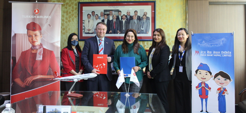 मेगा बैंकका ग्राहकले टर्कीस एयरलाइन्समा विशेष छुट पाउने