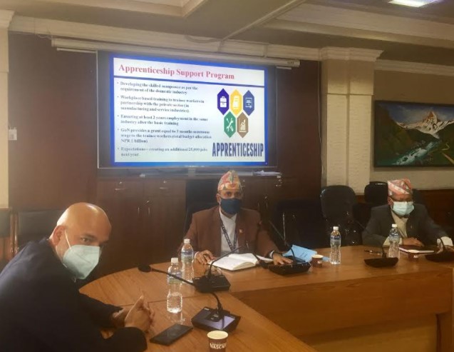 स्टार्ट अप व्यवसाय र कार्यस्थलमा आधारित तालिम तथा रोजगारी कार्यक्रम सम्बन्धी गृहकार्य गर्न कार्यदल गठन