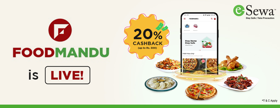 फुडमाण्डूले इसेवाबाट भुक्तानी गर्ने ग्राहकलाई २०% सम्म छुट दिने