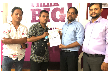 एशियन लाइफद्धारा घातक रोग वापत ५ लाख रुपैयाँ दाबी भुक्तानी