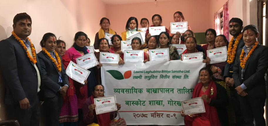 लक्ष्मी लघुवित्तद्धारा ग्राहकहरुलाई व्यवसायिक तालिम प्रदान