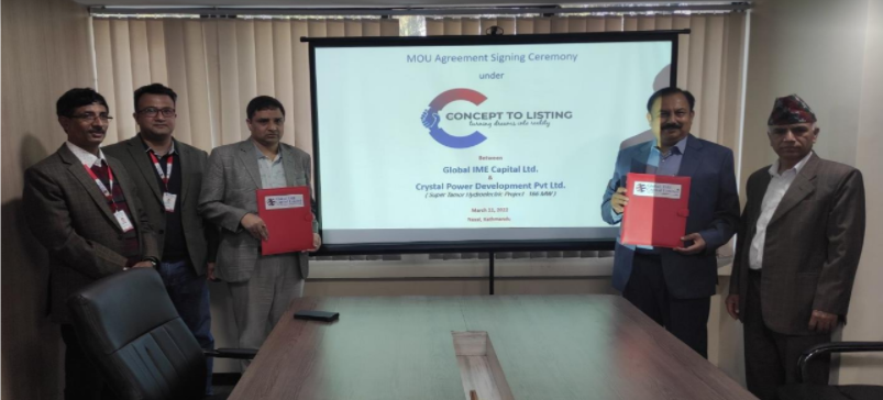क्रिष्टल पावर डेभलपमेन्ट र ग्लोबल आइएमई क्यापिटल बिच सम्झौता