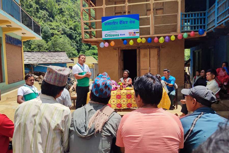 भुमे गाउँपालिकामा सिटिजन्स बैंकको शाखारहित बैंकिङ्ग सेवा विस्तार