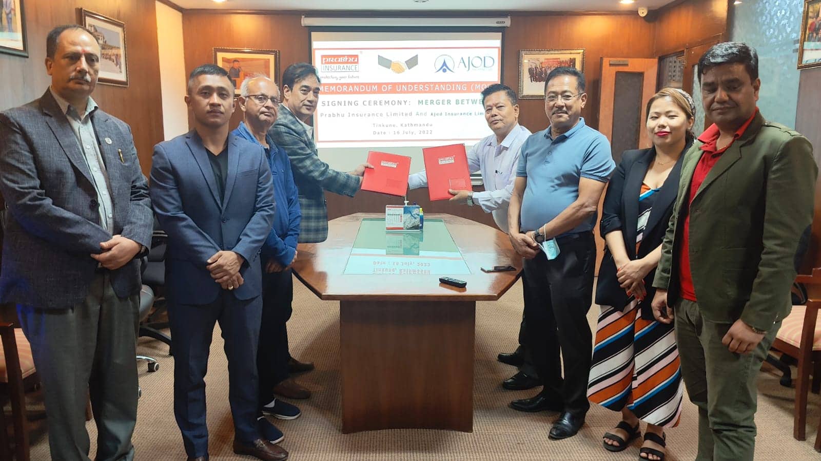 प्रभु र अजोड इन्स्योरेन्स विच मर्जरको सहमतिपत्रमा हस्ताक्षर, स्वाप रेसियो १००:७० मा सहमति