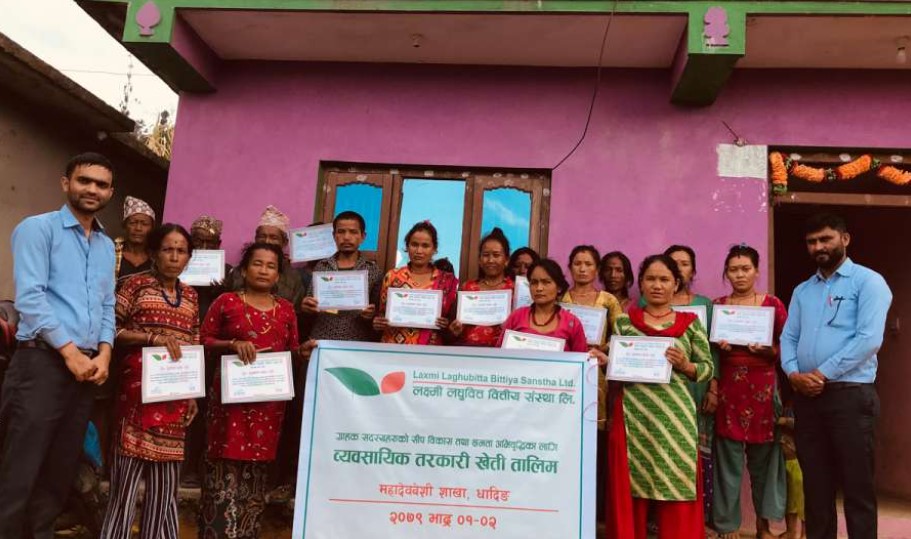 लक्ष्मी लघुवित्तद्धारा व्यवसायिक तरकारी खेती तालिम सम्पन्न