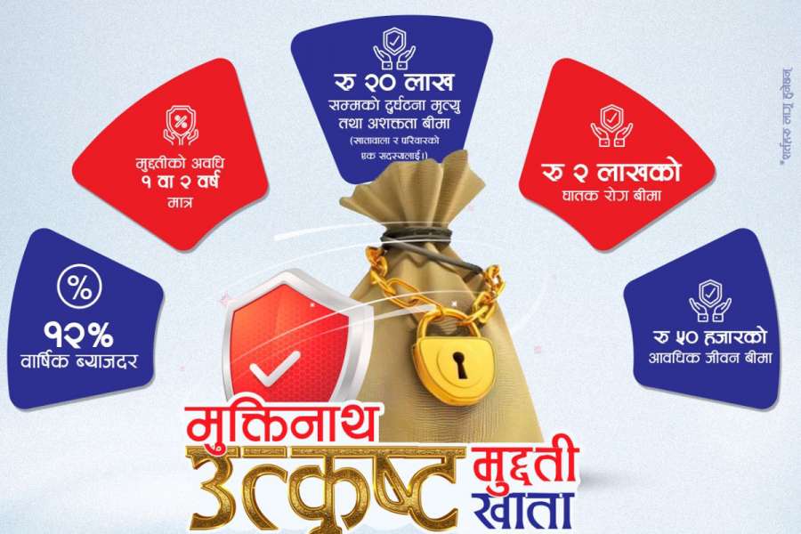 मुक्तिनाथ विकास बैंकले ल्यायो बीमा सुविधा सहित उत्कृष्ट मुद्धती योजना
