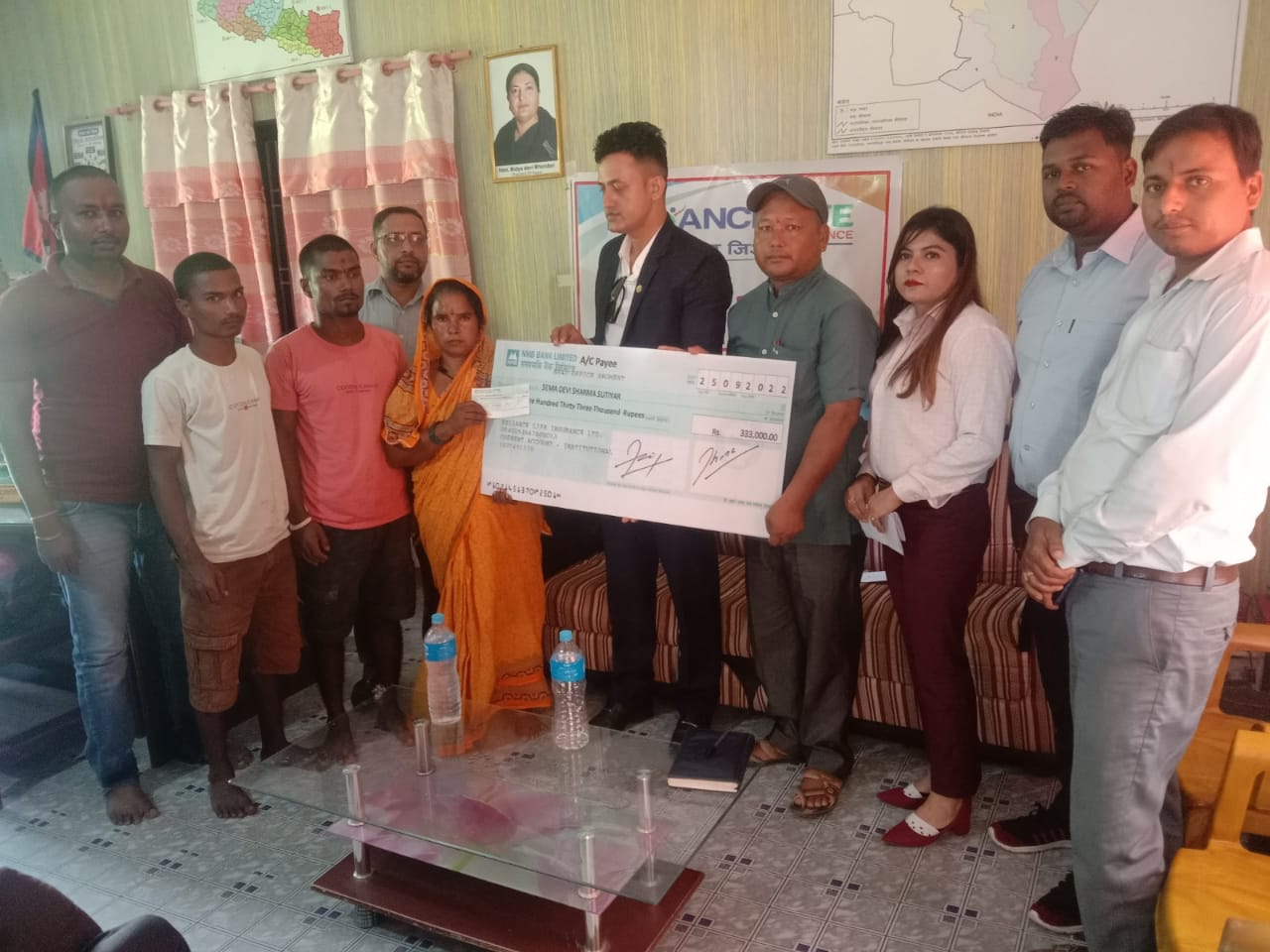 रिलायन्स लाइफको विराटनगर शाखाद्धारा ३ लाख ३३ हजार मृत्यु दाबी भुक्तानी