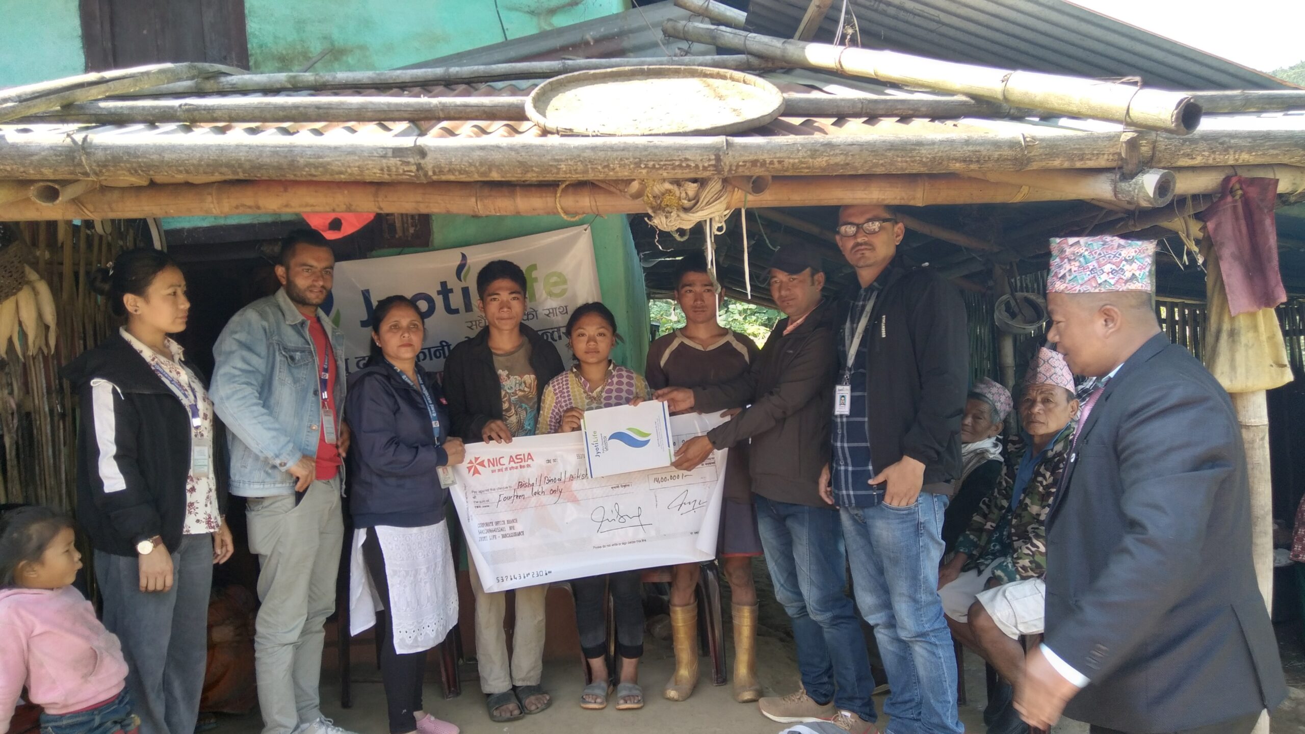 ज्योति लाइफद्धारा राइको परिवारलाई १४ लाख रुपैयाँ दाबी भुक्तानी