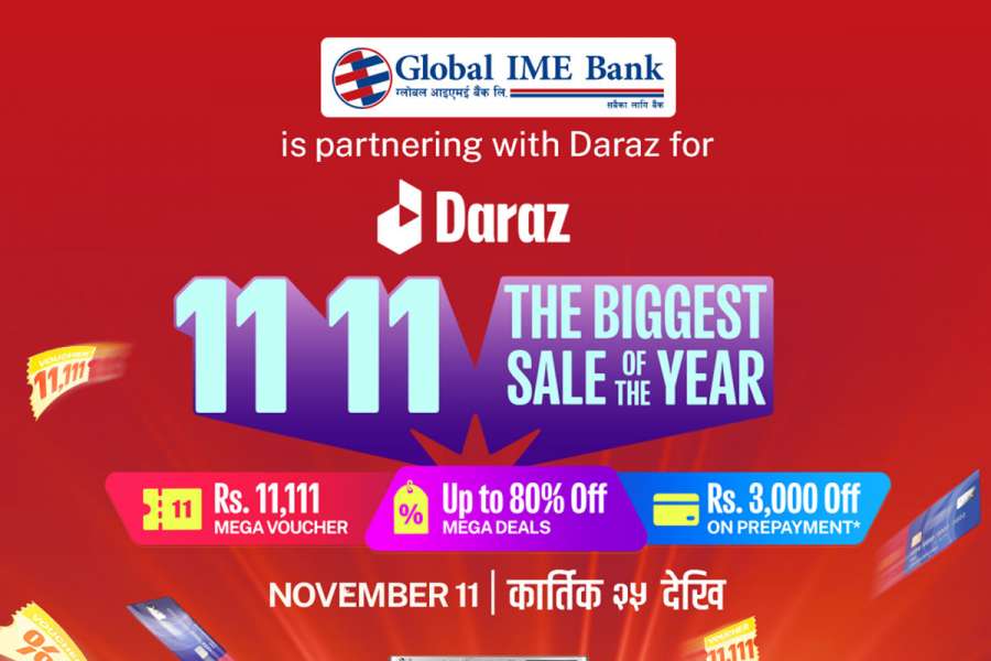 ग्लोबल आइएमई बैंकका ग्राहकले दराज ११ः११ अफरमा २०% छुट पाउने