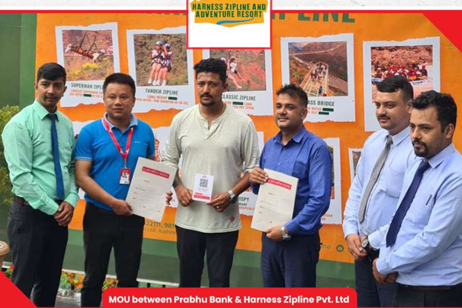 प्रभु बैंकका ग्राहकले हार्नेस् जिपलाइनमा छुट पाउने