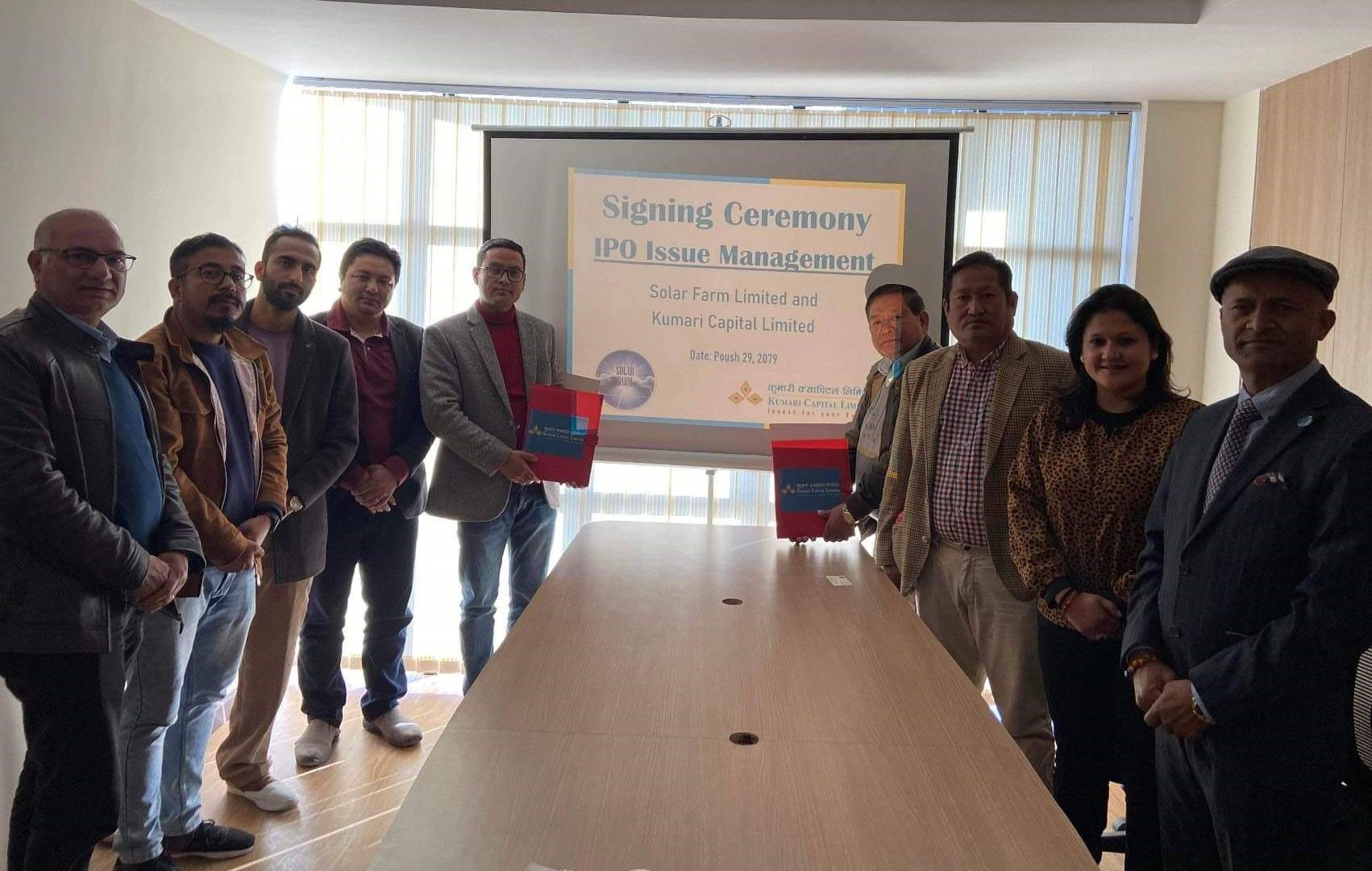 सोलार फार्मको आईपीओ निष्काशन बिक्रि प्रबन्धकमा कुमारी क्यापिटल