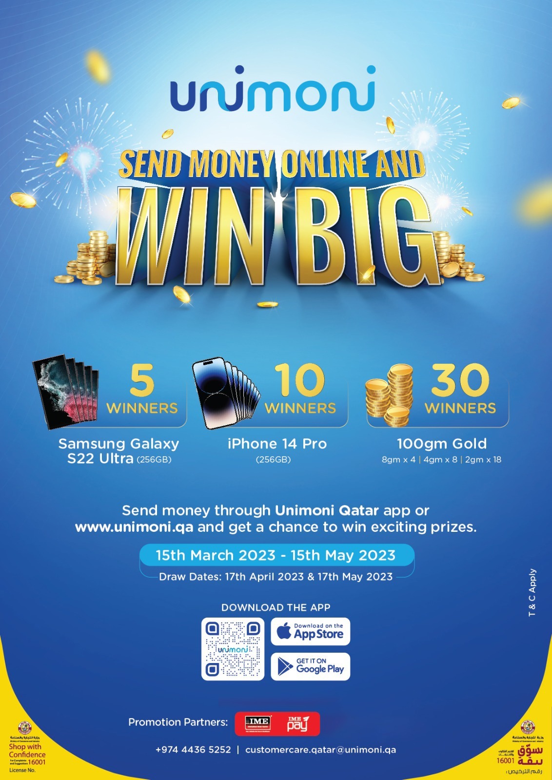 कतारबाट आइएमई र युनिमनीको वीन बिग क्याम्पेन सुरू, आइफोनदेखि सुन जित्ने मौका