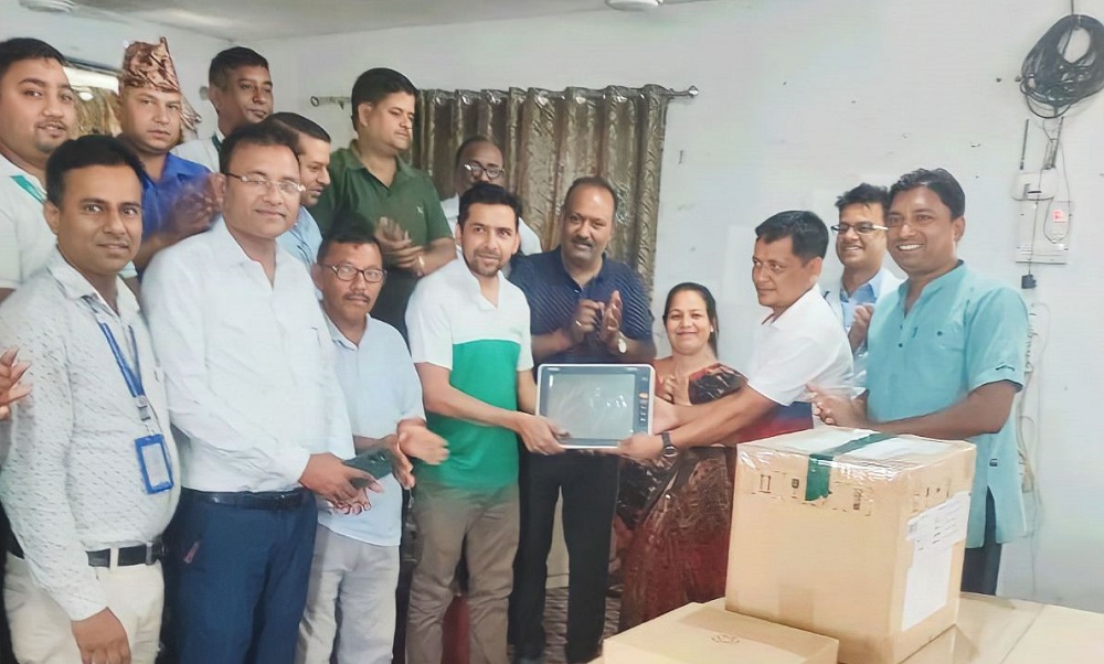 सिटिजन्स बैंकद्धारा रंगेली अस्पताललाई सहयोग