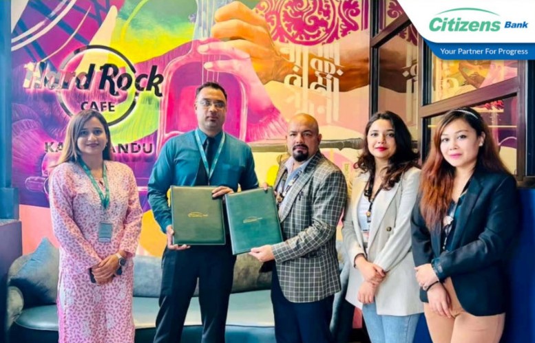 सिटिजन्स बैंकका ग्राहकले हार्ड रक क्याफेमा विशेष छुट पाउने