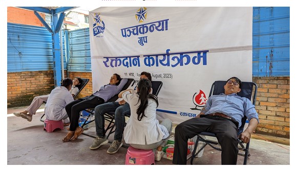 ५१औं वार्षिकोत्सवको अवसरमा पञ्चकन्या ग्रुपद्वारा रक्तदान कार्यक्रम सम्पन्न