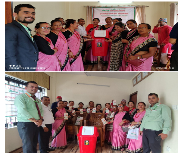 समृद्धि फाइनान्सद्वारा कुर्सि र डस्टबिन वितरण