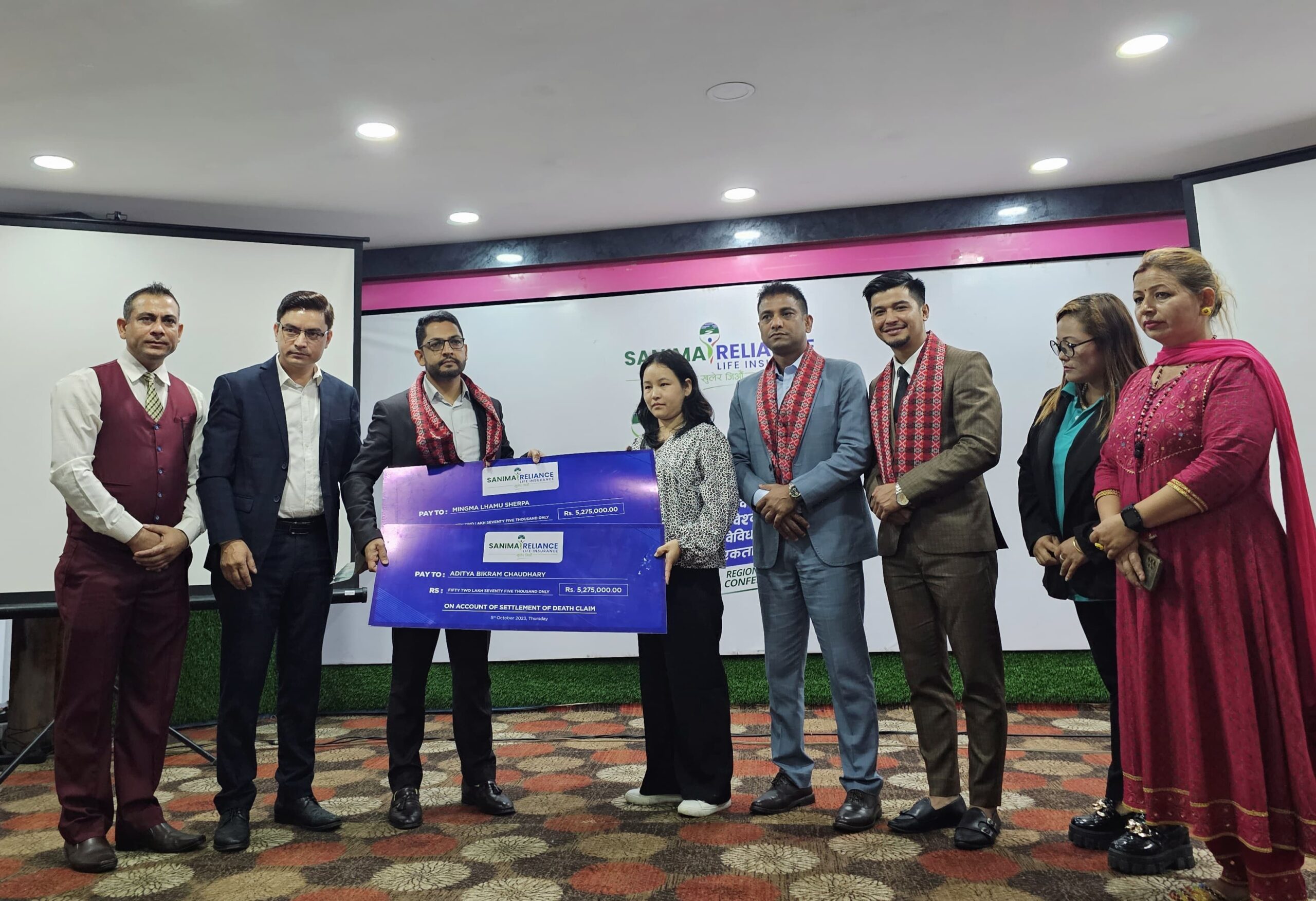 सानिमा रिलायन्स लाइफले गर्यो एक करोडको मृत्यु दाबी भुक्तानी