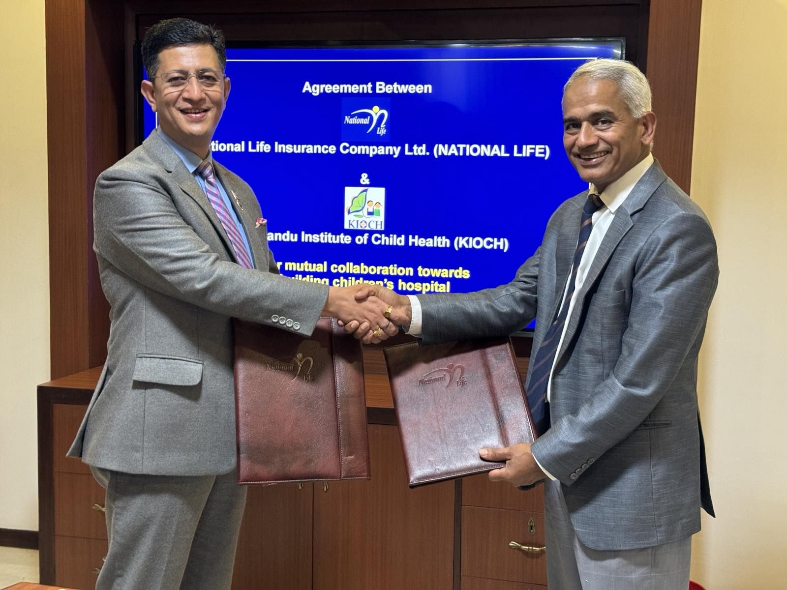 बाल अस्पताल निर्माण परियोजनाका लागि नेशनल लाइफले ३ वर्षसम्म प्रतिवर्ष २५ लाख दिने