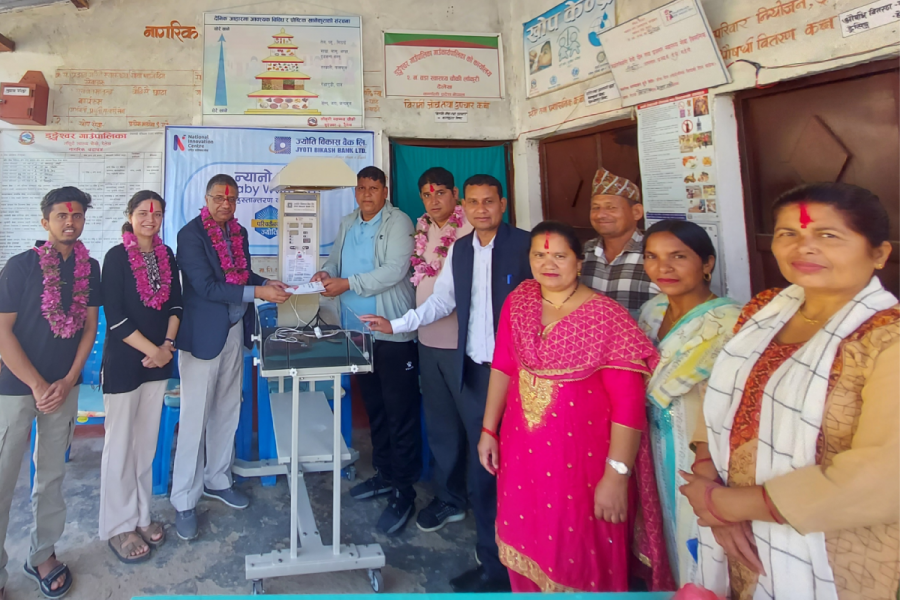 कर्णाली प्रदेशका ५ स्वास्थ्य चौकीलाई ज्योति विकास बैंकले प्रदान गर्यो बेबी वार्मर