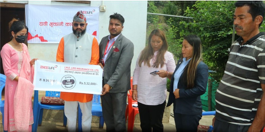 आइएमई लाइफ इन्स्योरेन्सद्वारा ५ लाख ३२ हजार रुपैयाँ मृत्यु दावी भुक्तानी