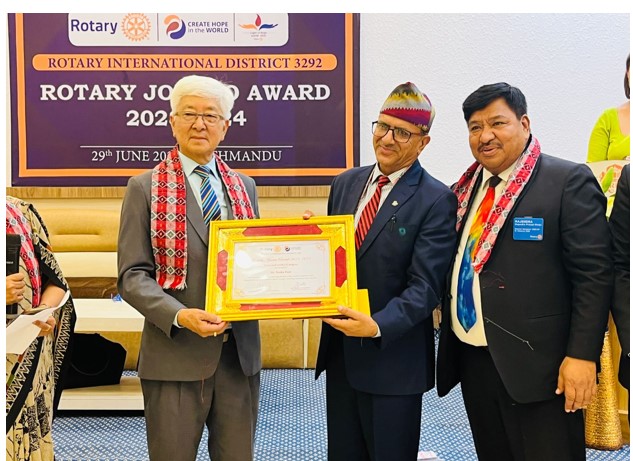 रोटरी इण्टरनेशनलद्वारा बरिष्ठ पत्रकार पन्त सम्मानित