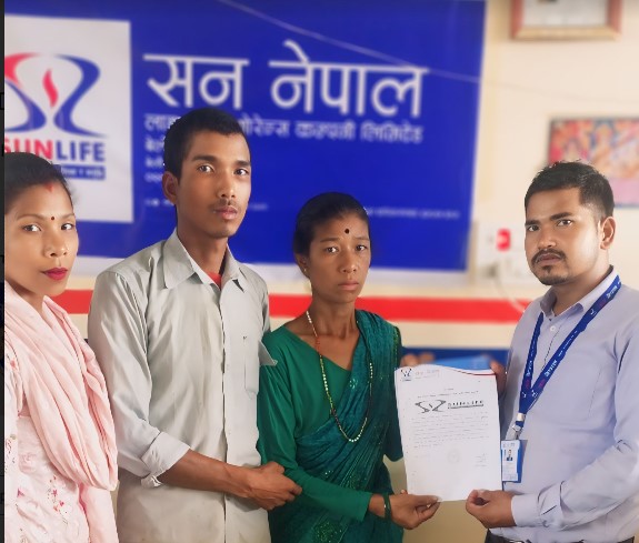 सन नेपाल लाइफद्वारा मृत्यु दाबी भुक्तानी