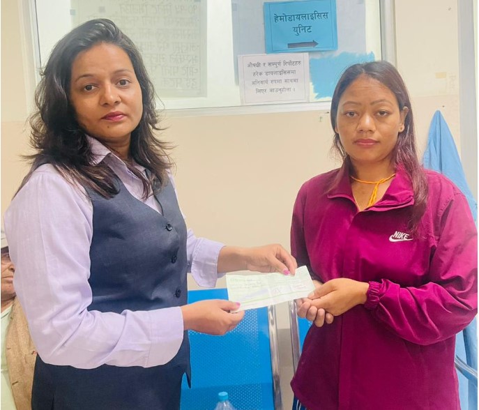 सन नेपाल लाइफद्वारा घातक रोग बीमा दाबी भुक्तानी