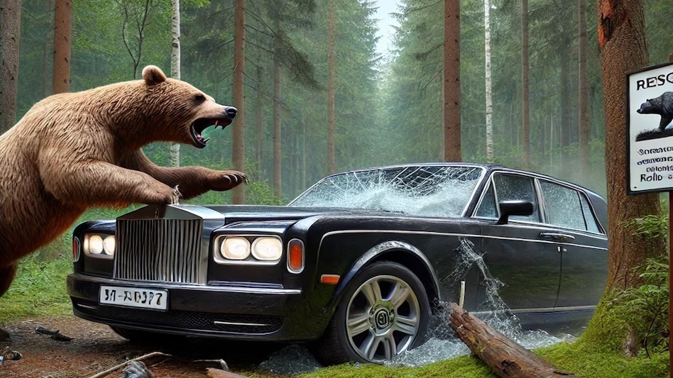 बीमाको रकम कुम्ल्याउन बने नक्कली भालु, आफ्नै रोल्स रोयस कारमा हमला, अहिले प्रहरी हिसासतमा